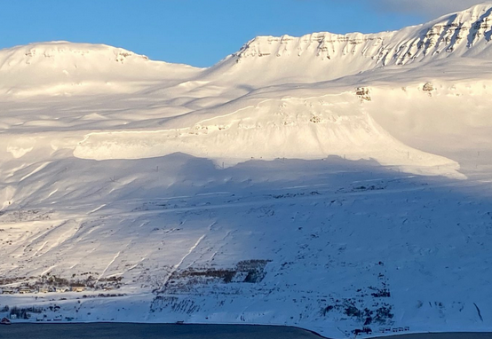 An avalanche in Eastern Iceland