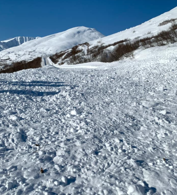 Hatcher Pass Avalanche on road